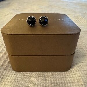 David Yurman Black Onyx and Silver stud earrings